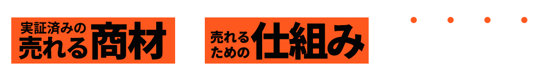 実証済みの売れる商材と売れる仕組みを完全提供
